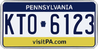 PA license plate KTO6123