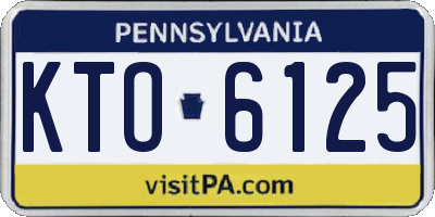 PA license plate KTO6125