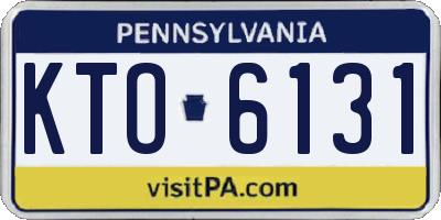 PA license plate KTO6131