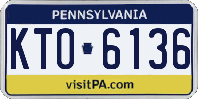 PA license plate KTO6136