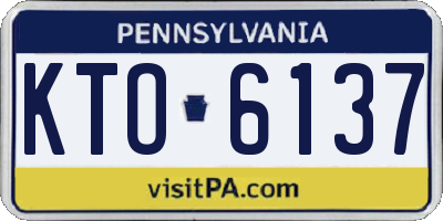 PA license plate KTO6137