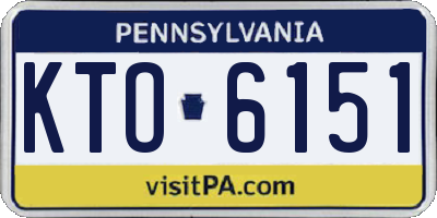 PA license plate KTO6151