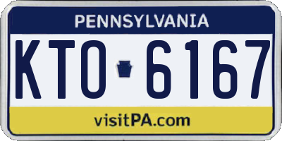 PA license plate KTO6167