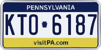 PA license plate KTO6187