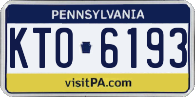PA license plate KTO6193