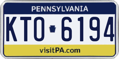 PA license plate KTO6194