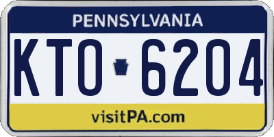 PA license plate KTO6204