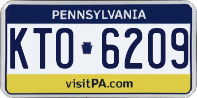 PA license plate KTO6209