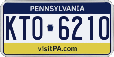 PA license plate KTO6210