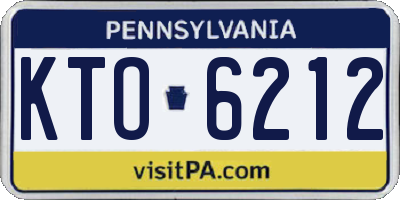 PA license plate KTO6212