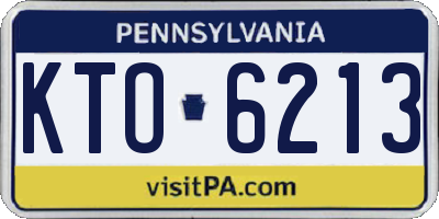 PA license plate KTO6213