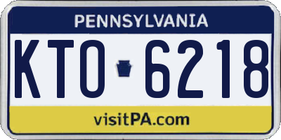 PA license plate KTO6218