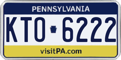 PA license plate KTO6222