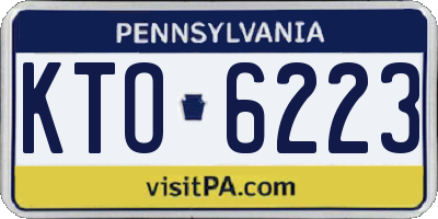 PA license plate KTO6223