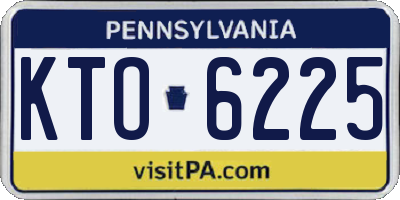 PA license plate KTO6225