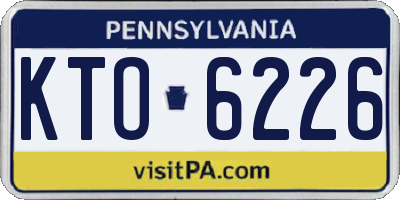 PA license plate KTO6226