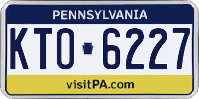 PA license plate KTO6227