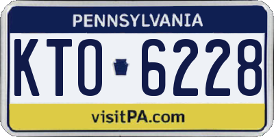 PA license plate KTO6228
