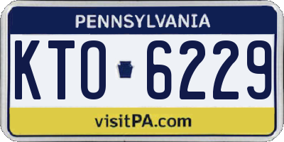 PA license plate KTO6229