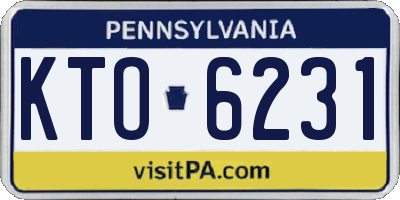 PA license plate KTO6231