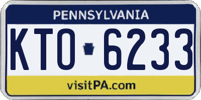 PA license plate KTO6233