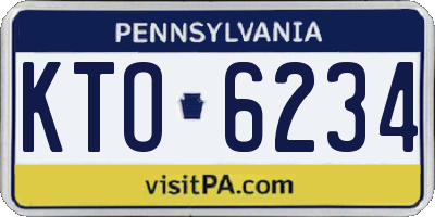 PA license plate KTO6234