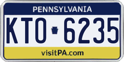 PA license plate KTO6235