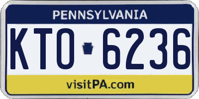 PA license plate KTO6236