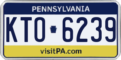 PA license plate KTO6239
