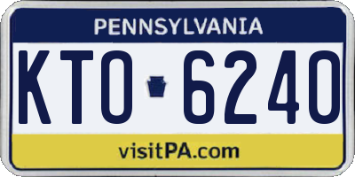 PA license plate KTO6240