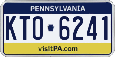 PA license plate KTO6241