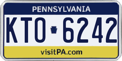 PA license plate KTO6242
