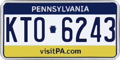 PA license plate KTO6243