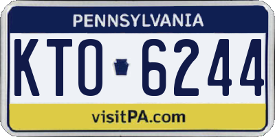 PA license plate KTO6244