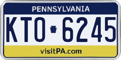 PA license plate KTO6245