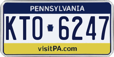 PA license plate KTO6247