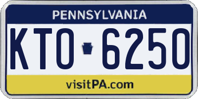 PA license plate KTO6250
