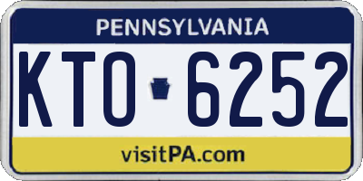 PA license plate KTO6252