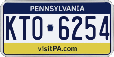 PA license plate KTO6254