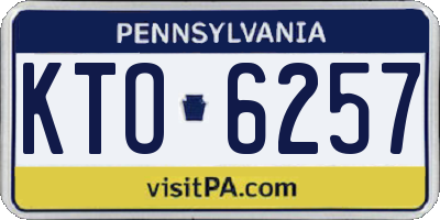 PA license plate KTO6257