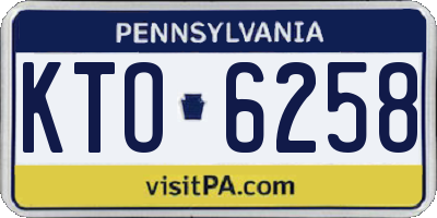 PA license plate KTO6258
