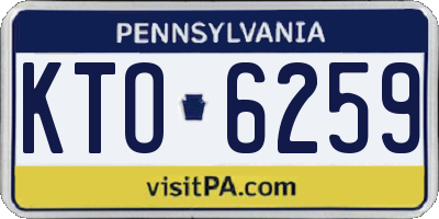 PA license plate KTO6259