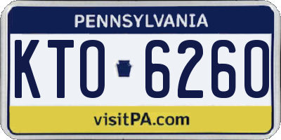 PA license plate KTO6260