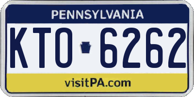 PA license plate KTO6262