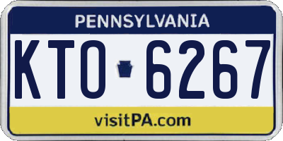 PA license plate KTO6267