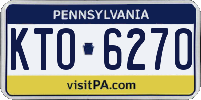 PA license plate KTO6270