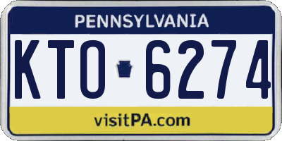 PA license plate KTO6274