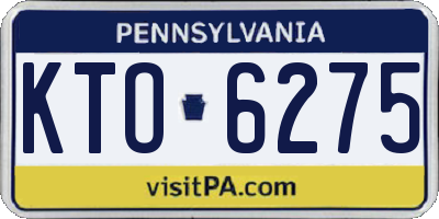 PA license plate KTO6275