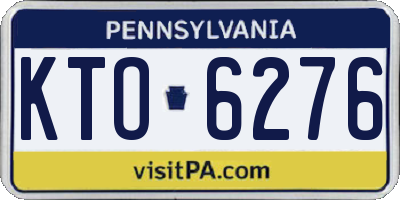 PA license plate KTO6276