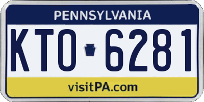 PA license plate KTO6281
